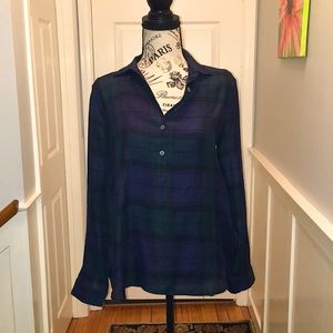 Loft softened shirt 1/2 button down plaid